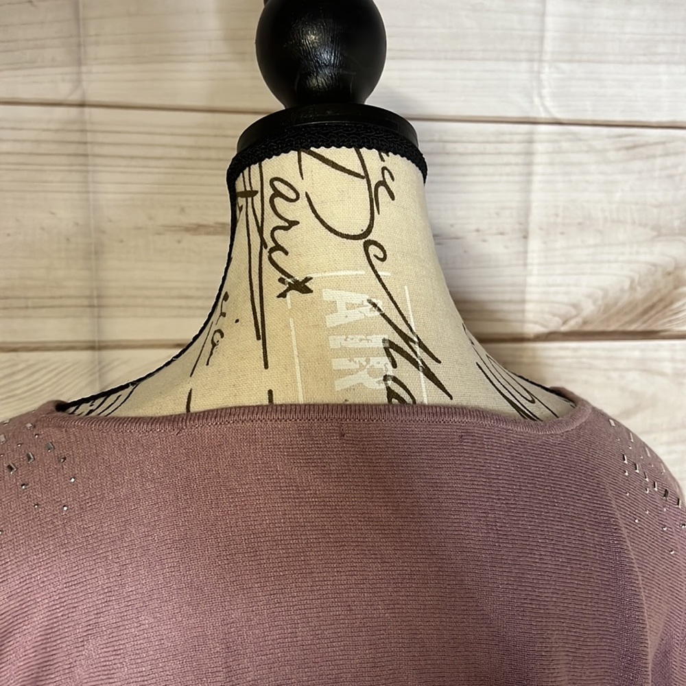 7th Avenue New York & Company Lavender 3/4 Sleeve Top - Picture 5 of 9